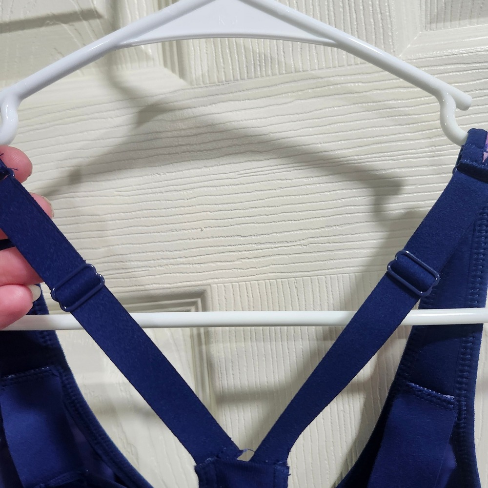 Victoria's Secret VSX Sport Front Zip Underwire Sports Bra 34B Blue Multi Color - Picture 6 of 7